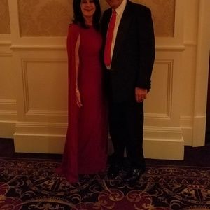 Ralph Lauren red cape gown